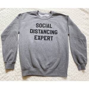 Social‎ Distancing Expert Crewneck Sweatshirt in Heather Gray